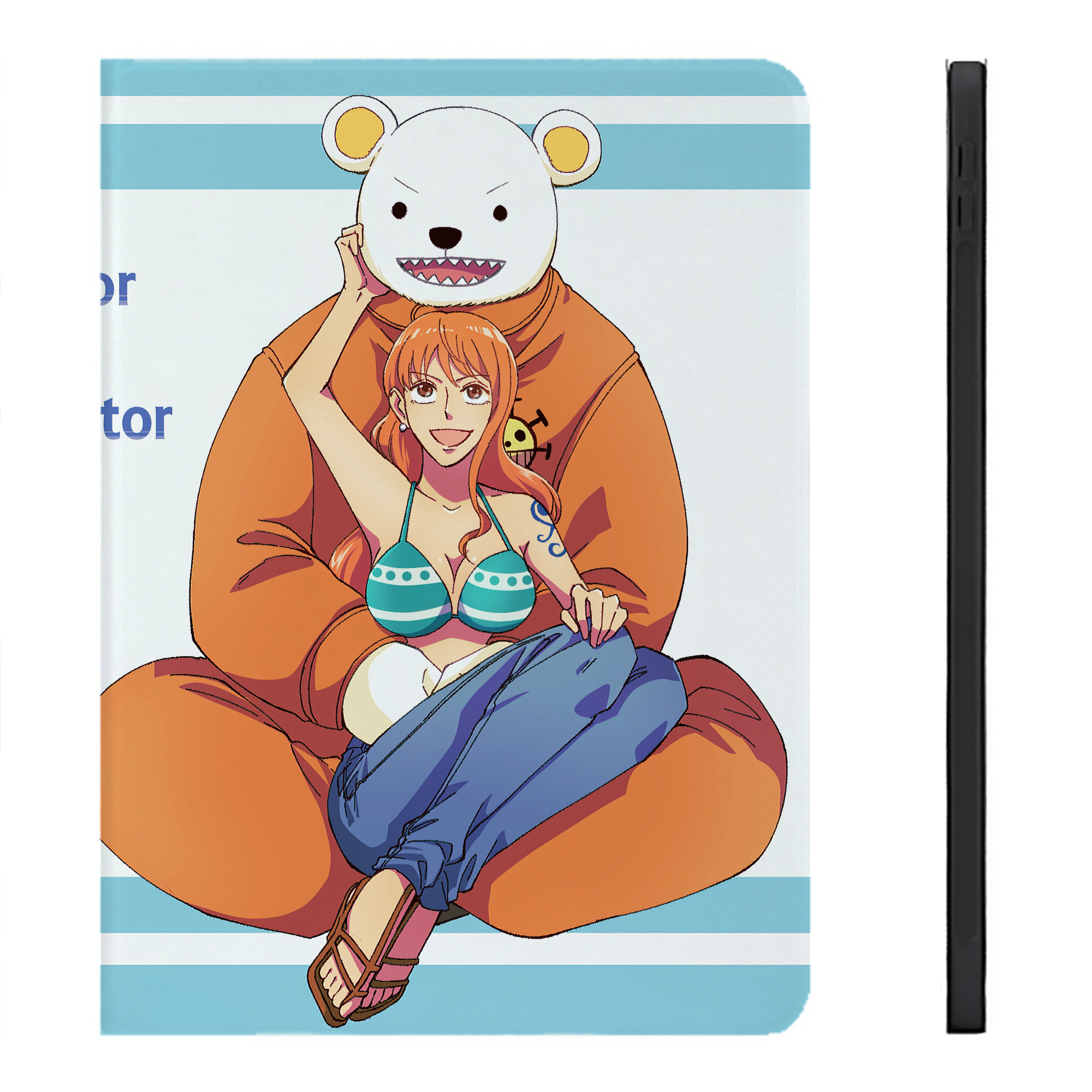 （画像用） ワンピース ONE PIECE IPadケース ペンホルダー付き ブックスタイルデザイン